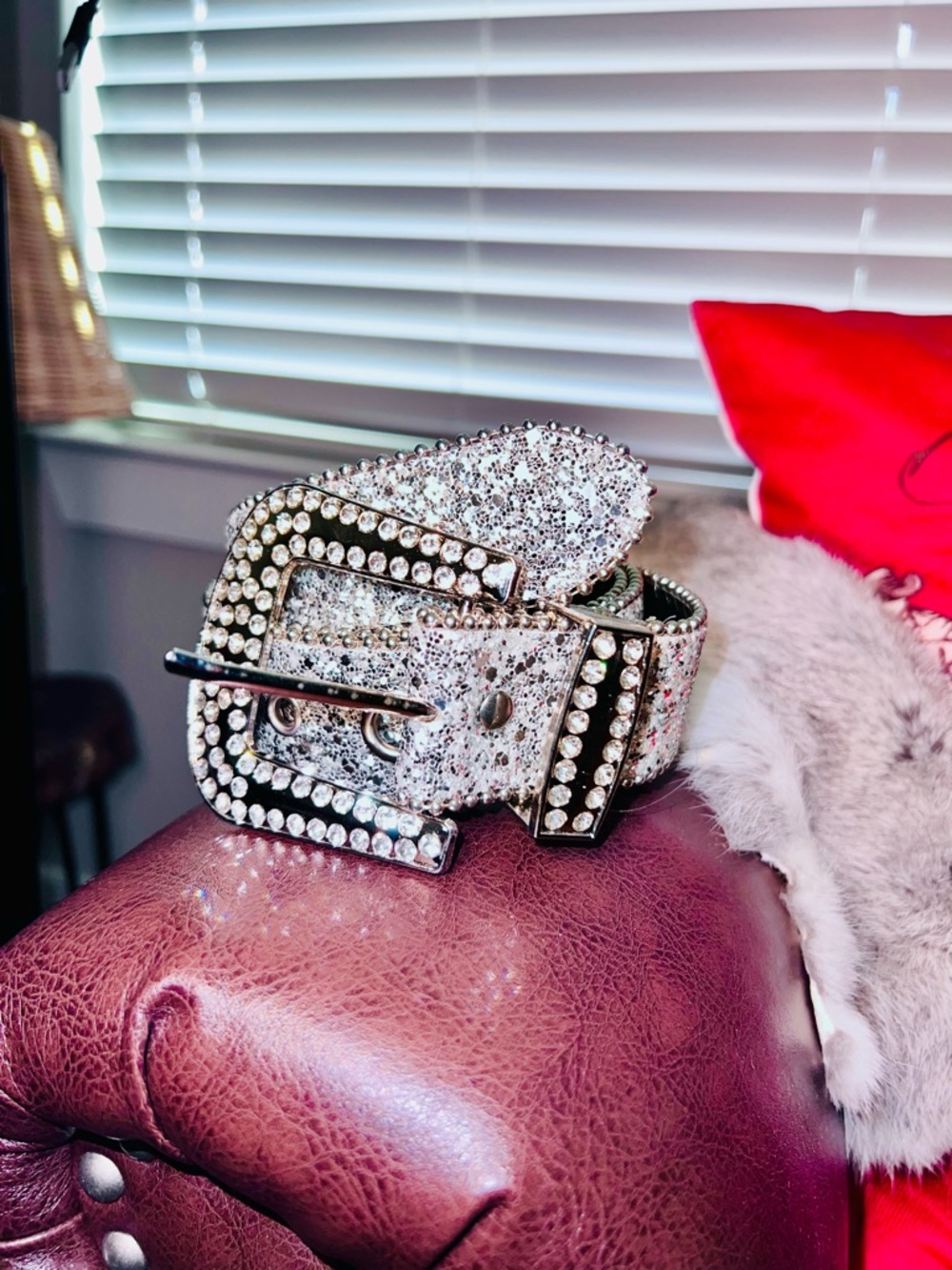 Sparkling Silver Rhinestone Belt